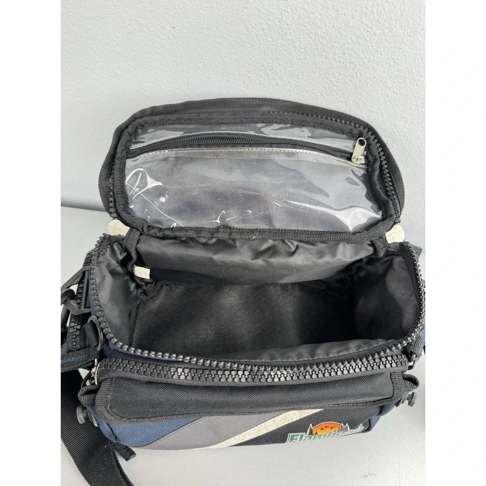 Flambeau Pro Angler Fishing Hunting Bag Multiple Zippers Pockets Strap Blue